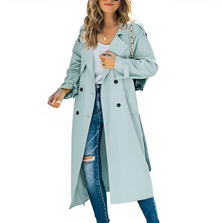 Elegant Trench Coat with Lapel and Belt