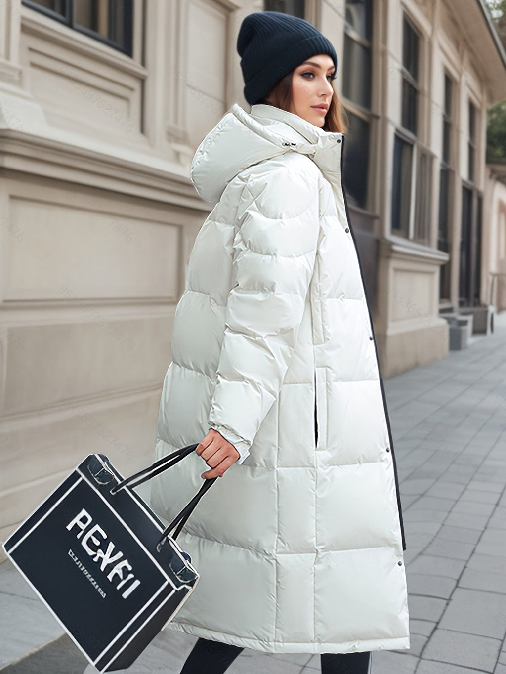 Long Padded Coat with Hood for Autumn/Winter