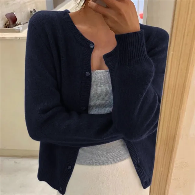 Solid Colour Knit Cardigan