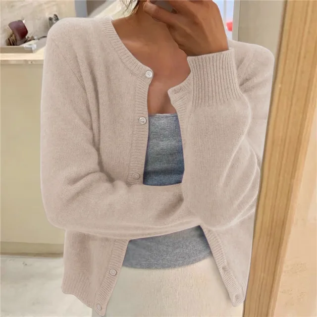 Solid Colour Knit Cardigan
