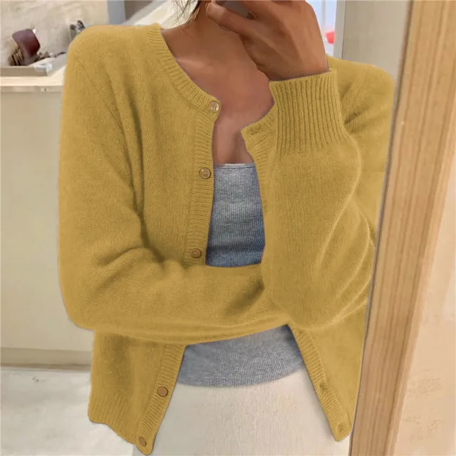 Solid Colour Knit Cardigan