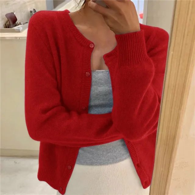 Solid Colour Knit Cardigan