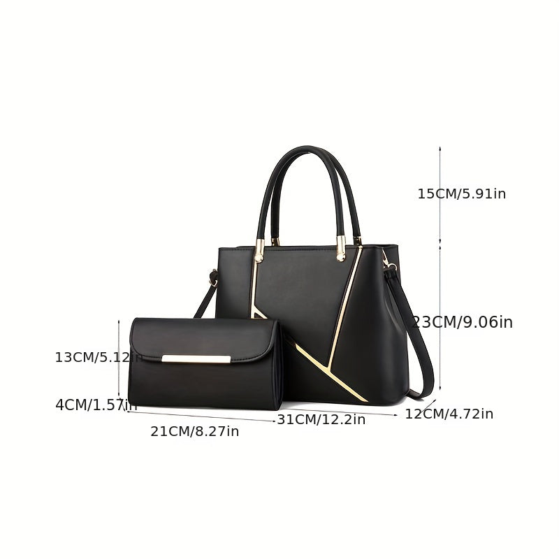 Stylish 2-Piece Handbag Set with Tote and Crossbody
